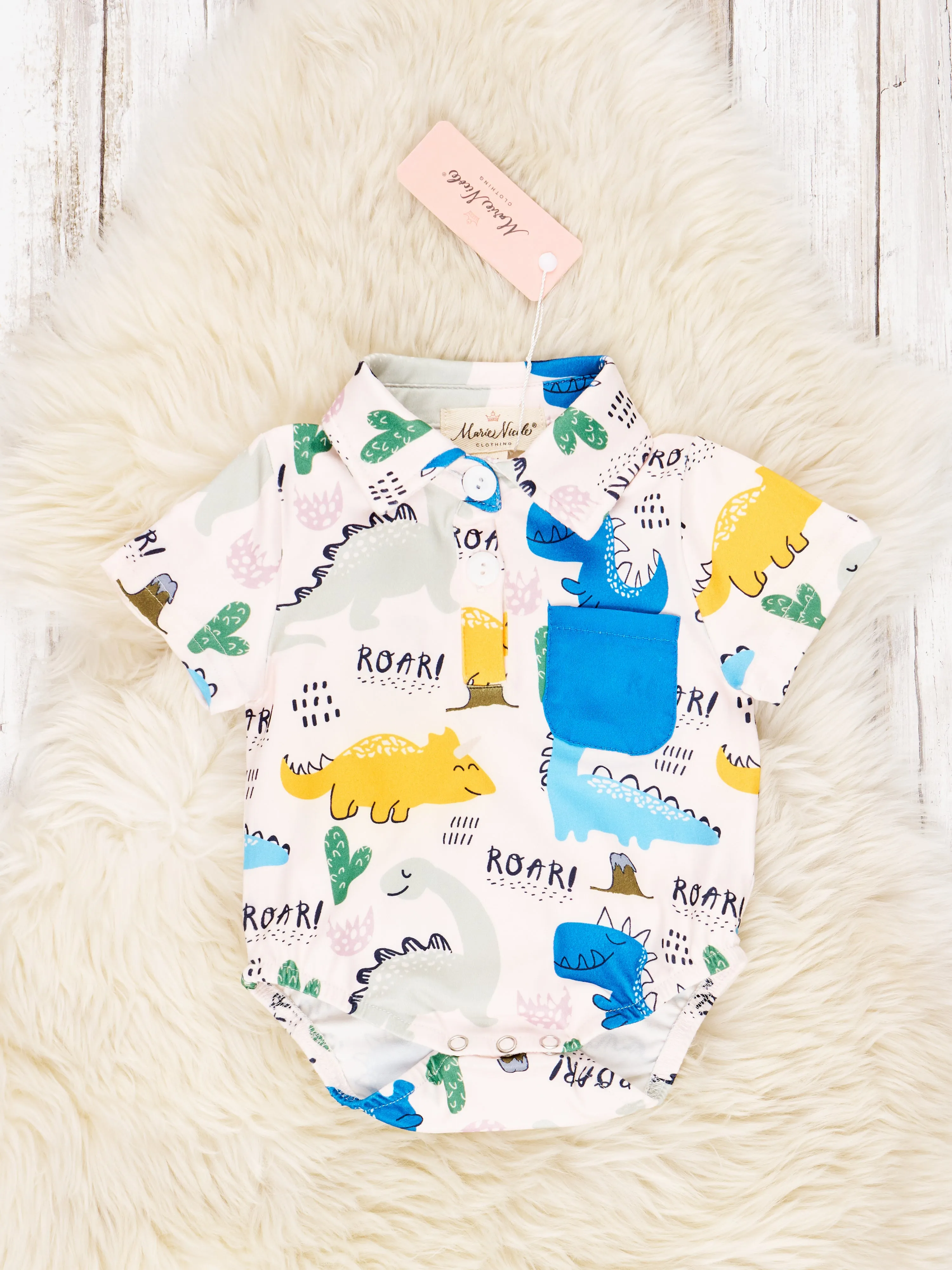 "ROAR" Dino Polo Romper