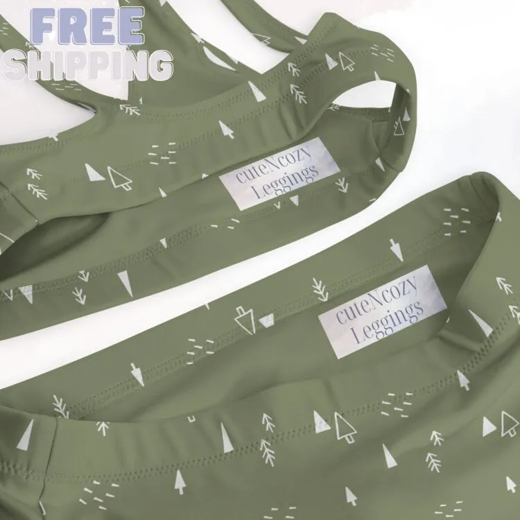 Scandinavian Forest Green Recycled High Waist Bikini