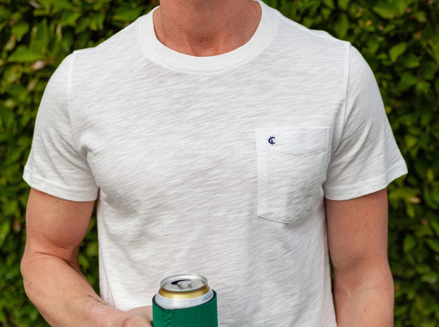Slub Cotton Pocket T-Shirt - White