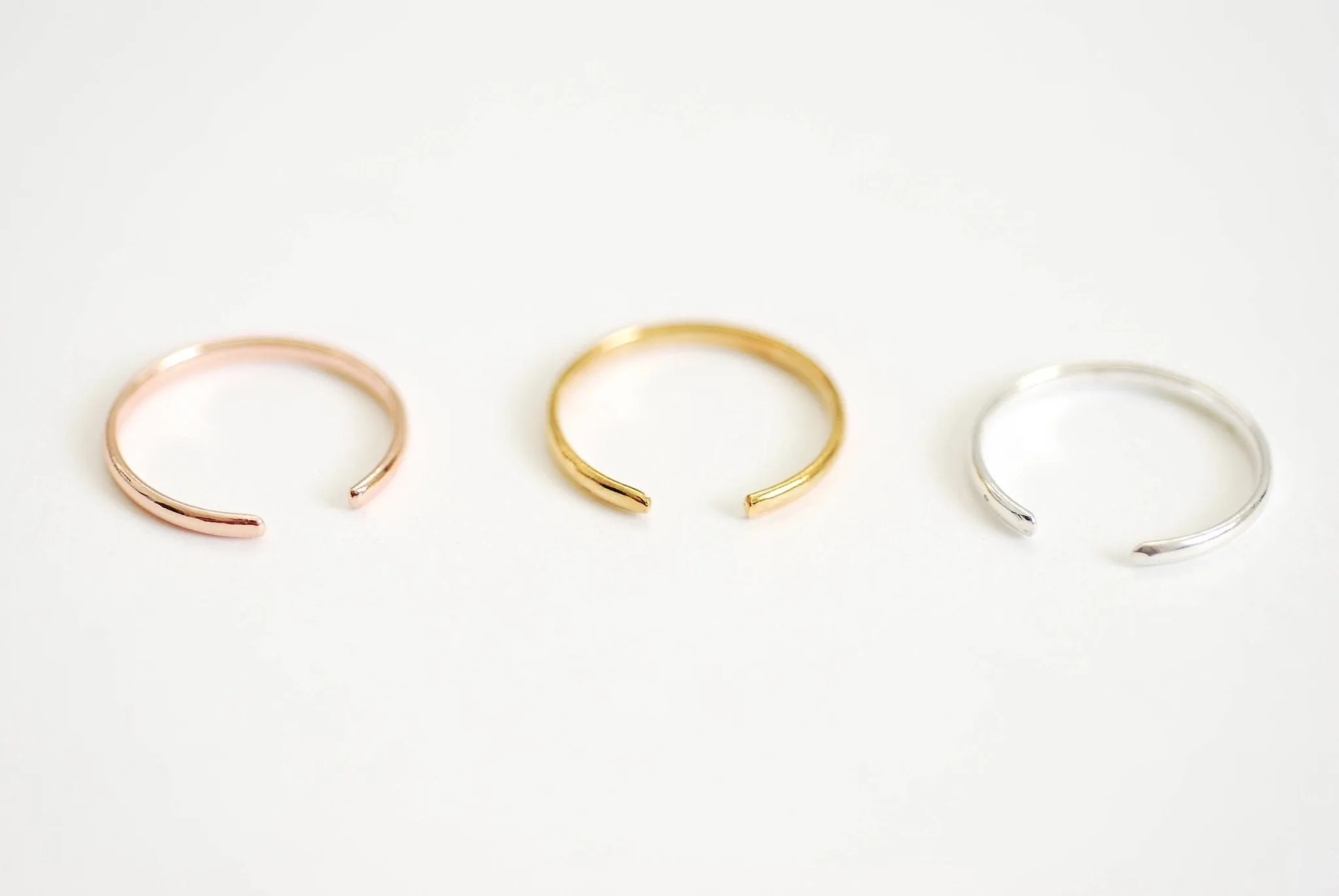 Wholesale Minimalist Thin Ring Band, Adjustable Ring, Choose Sterling Silver, Gold, Rose Gold, Wedding Band Ring, Simple Everyday Ring, Open Ring,